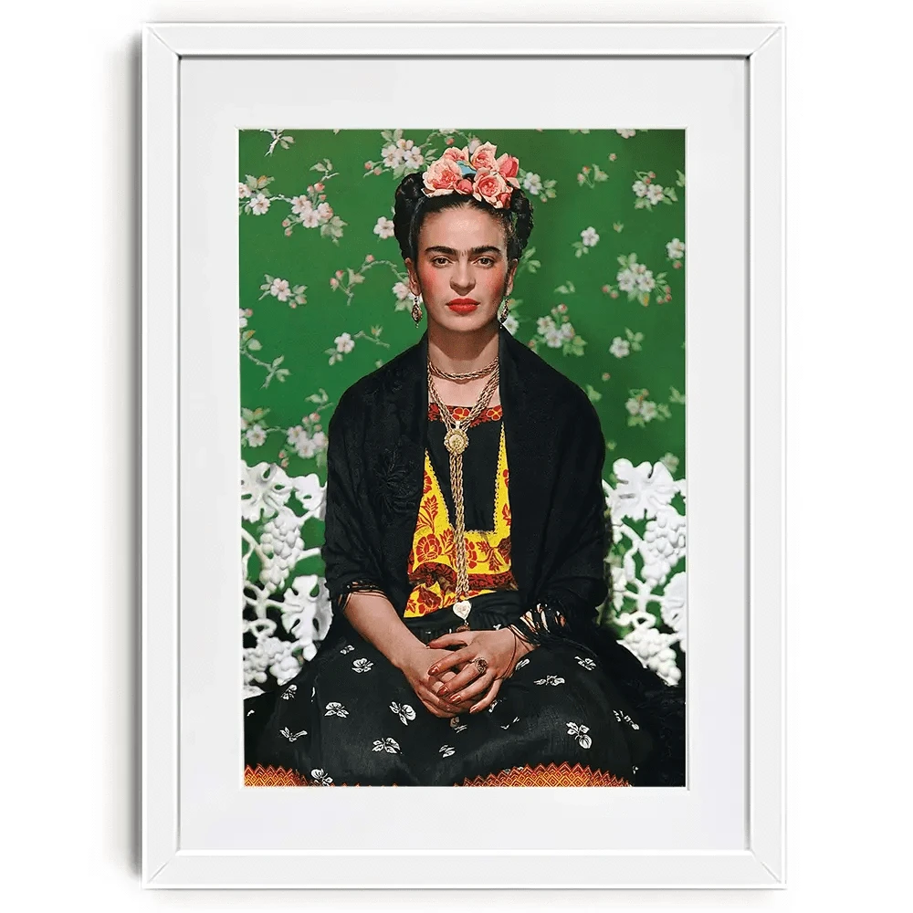 Frida Floral Framed Art Print Frida Floral Framed Art Print wall art product S Megalos