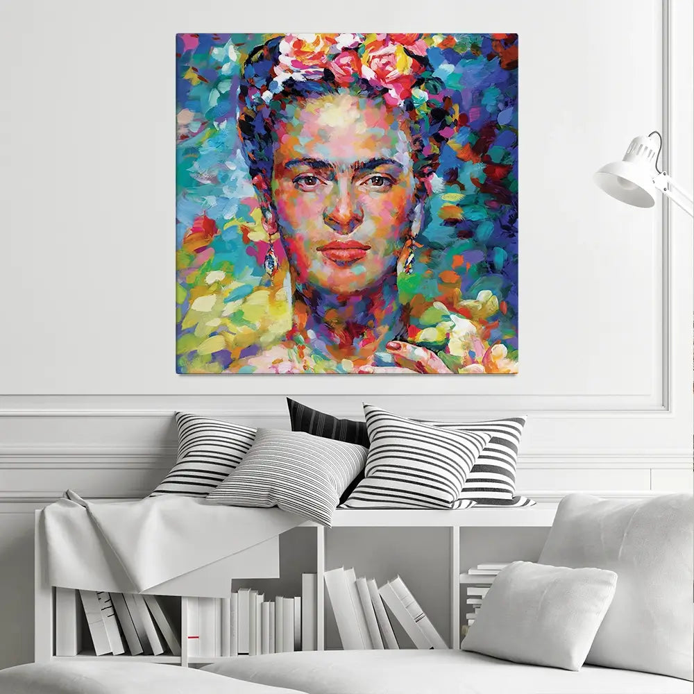 Frida Square Canvas Print Frida Square Canvas Print wall art product Leon Devenice