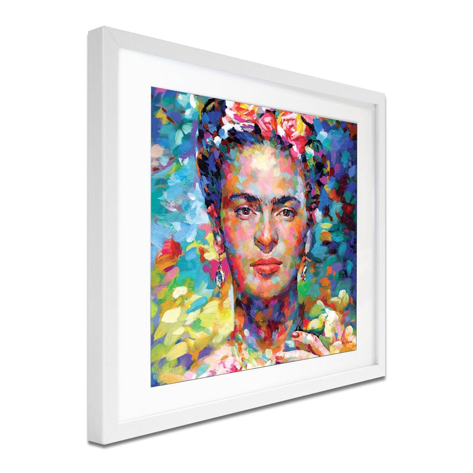 Frida Square Framed Art Print wall art product Leon Devenice