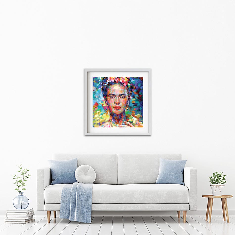Frida Square Framed Art Print wall art product Leon Devenice