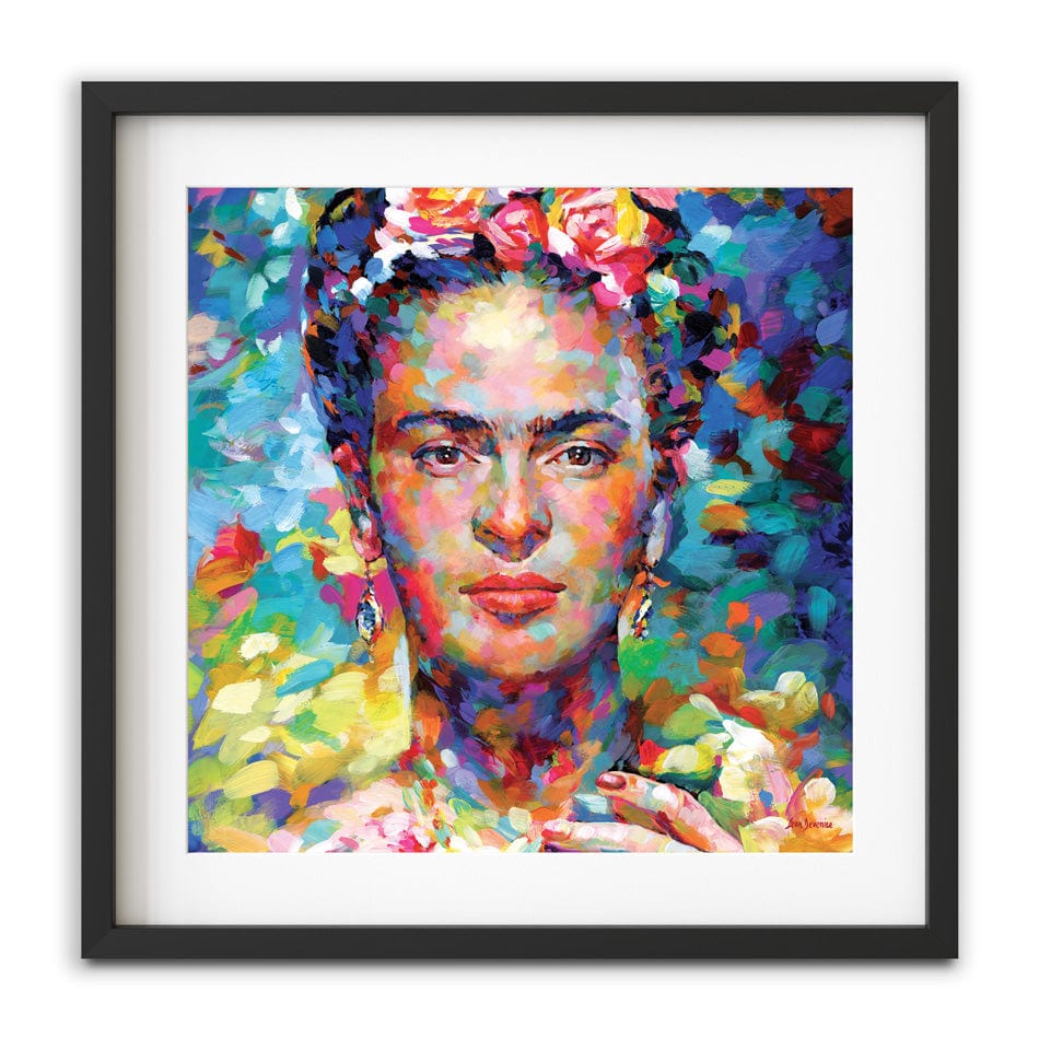 Frida Square Framed Art Print wall art product Leon Devenice