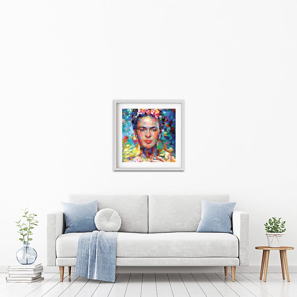 Frida Square Framed Art Print wall art product Leon Devenice