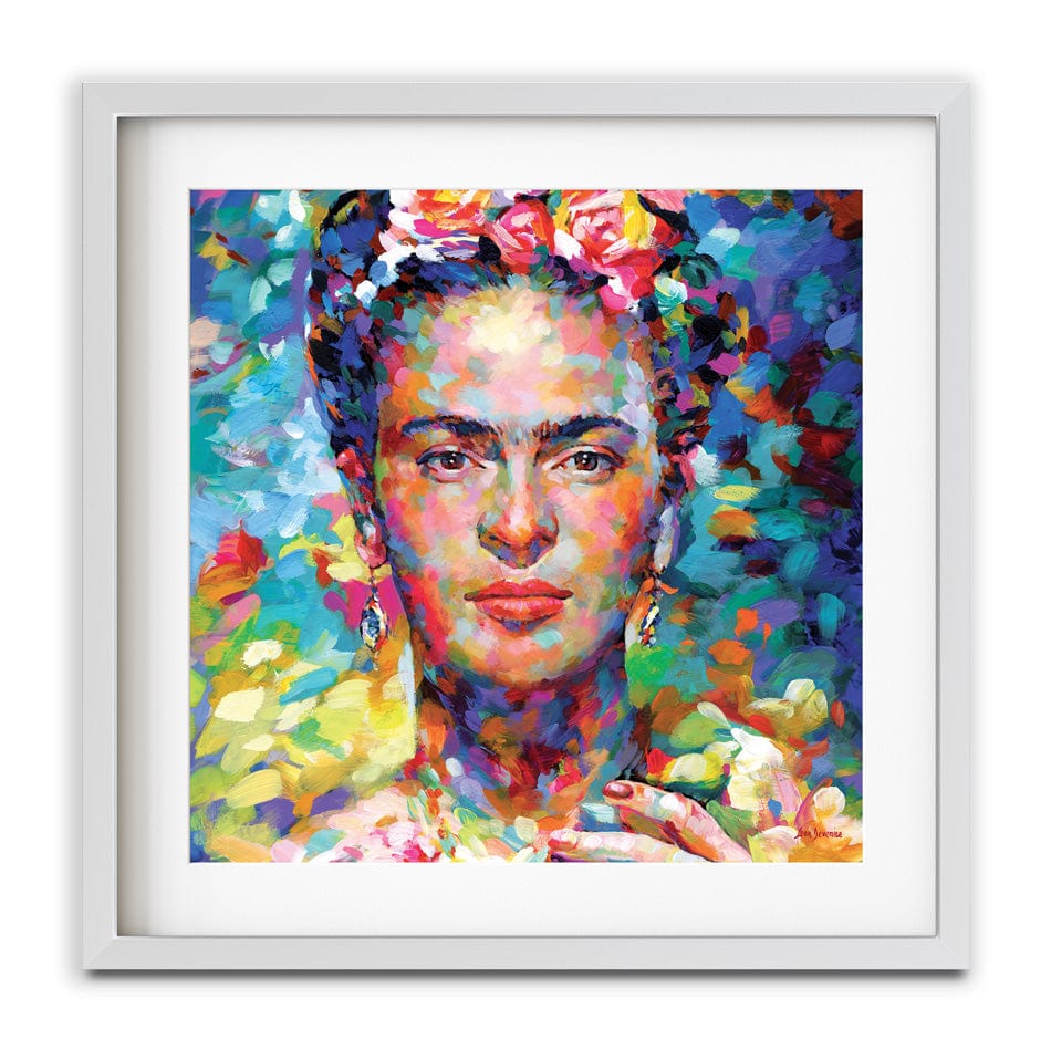 Frida Square Framed Art Print wall art product Leon Devenice