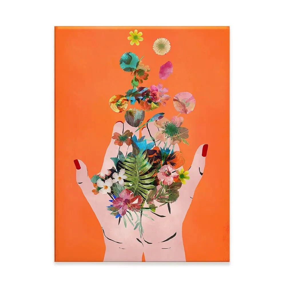 Fridas Hands Orange Canvas Print Fridas Hands Orange Canvas Print wall art product Treechild