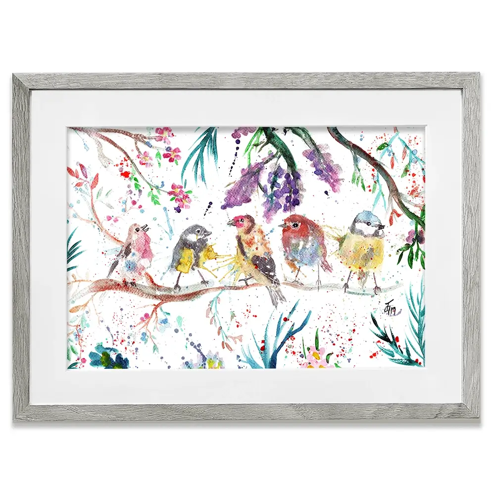 Friendly Birds Framed Art Print Friendly Birds Framed Art Print wall art product Jamie Taylor