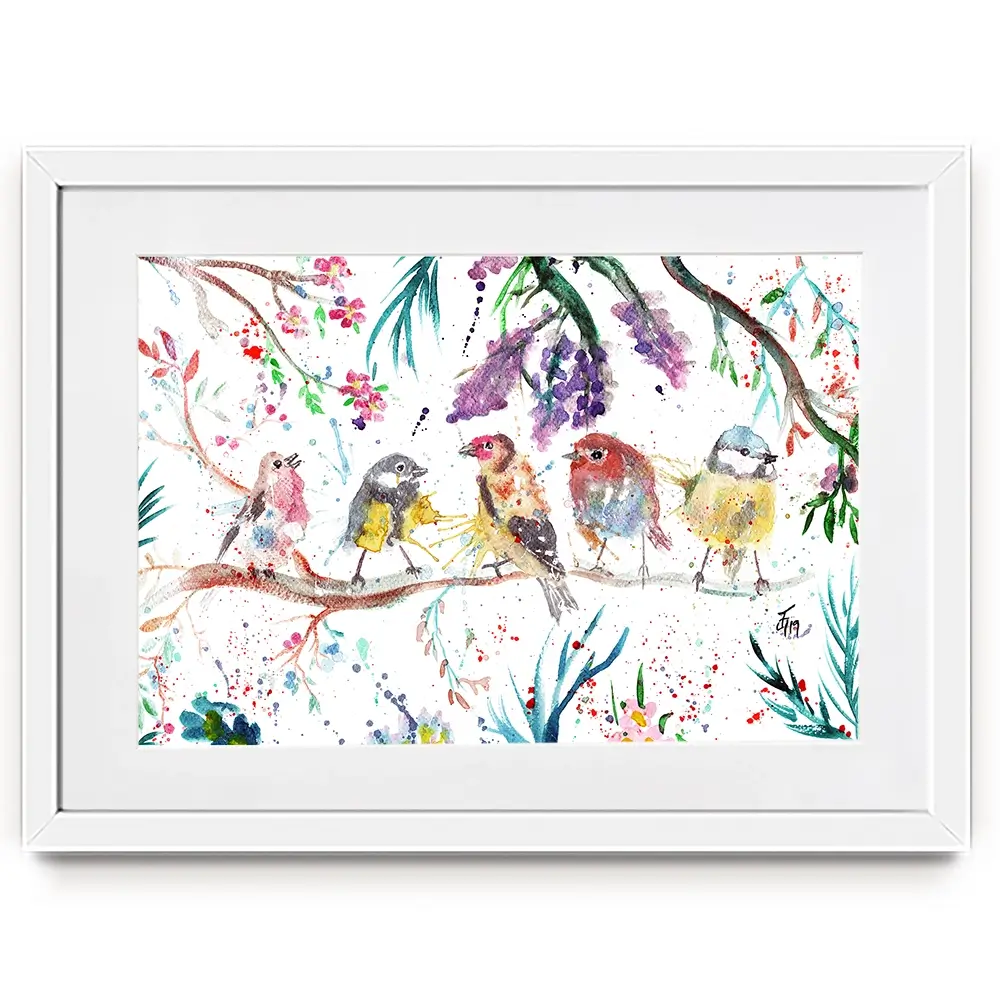 Friendly Birds Framed Art Print Friendly Birds Framed Art Print wall art product Jamie Taylor