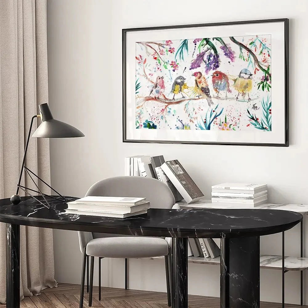 Friendly Birds Framed Art Print Friendly Birds Framed Art Print wall art product Jamie Taylor