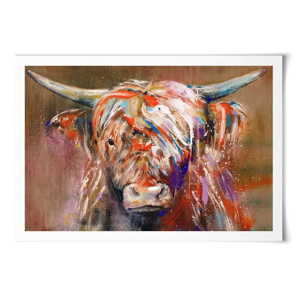 Friendly Highland Cow Art Print Friendly Highland Cow Art Print wall art product Studio Paint-Ing