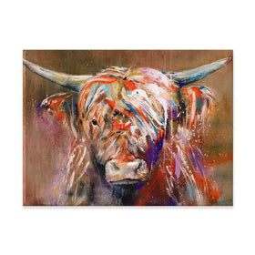 Friendly Highland Cow Canvas Print Friendly Highland Cow Canvas Print wall art product Studio Paint-Ing