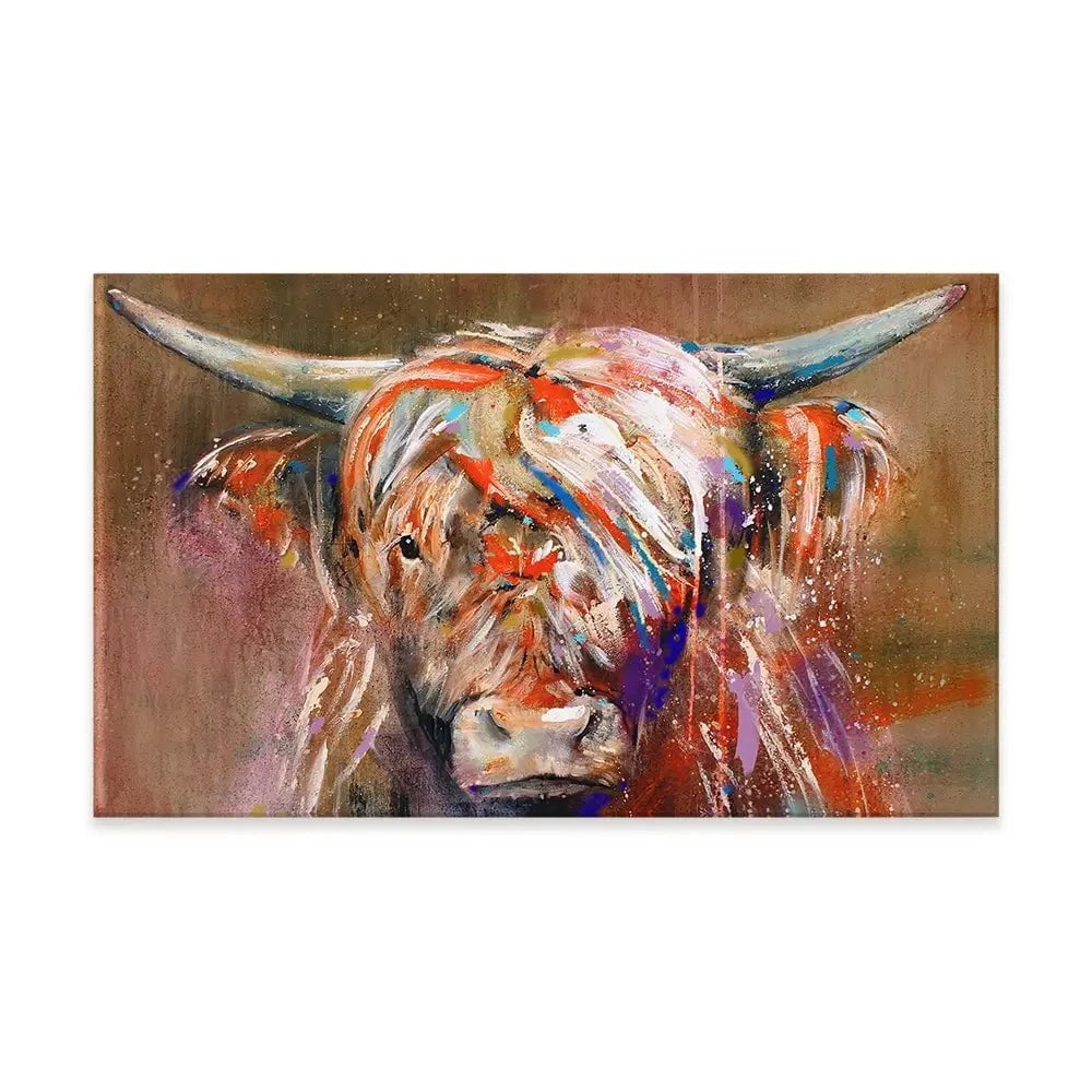 Friendly Highland Cow Canvas Print Friendly Highland Cow Canvas Print wall art product Studio Paint-Ing