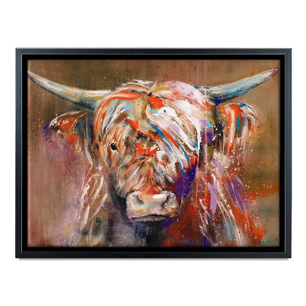 Friendly Highland Cow Canvas Print Friendly Highland Cow Canvas Print wall art product Studio Paint-Ing