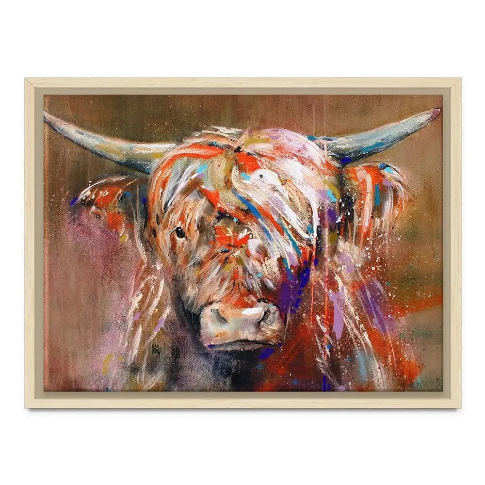 Friendly Highland Cow Canvas Print Friendly Highland Cow Canvas Print wall art product Studio Paint-Ing