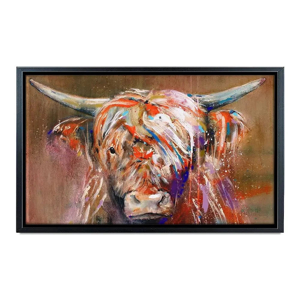 Friendly Highland Cow Canvas Print Friendly Highland Cow Canvas Print wall art product Studio Paint-Ing