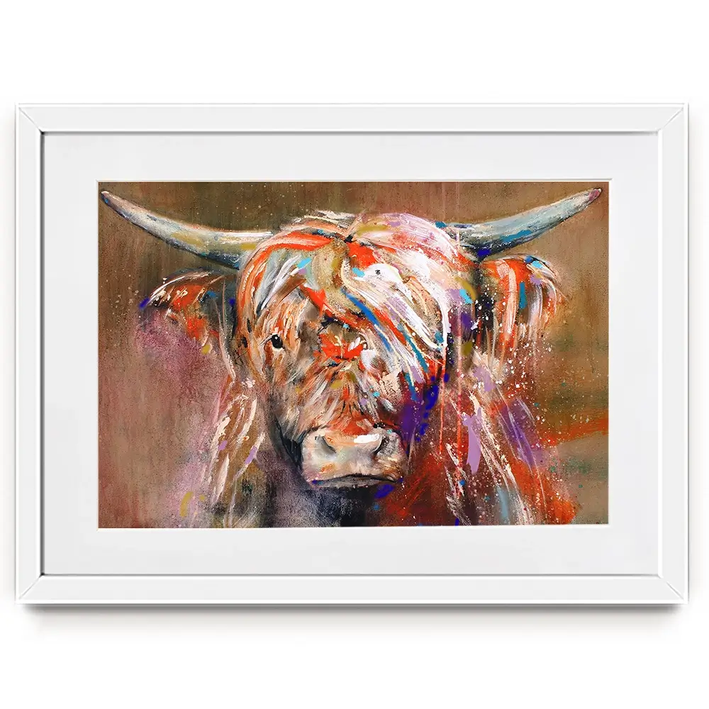 Friendly Highland Cow Framed Art Print Friendly Highland Cow Framed Art Print wall art product Studio Paint-Ing