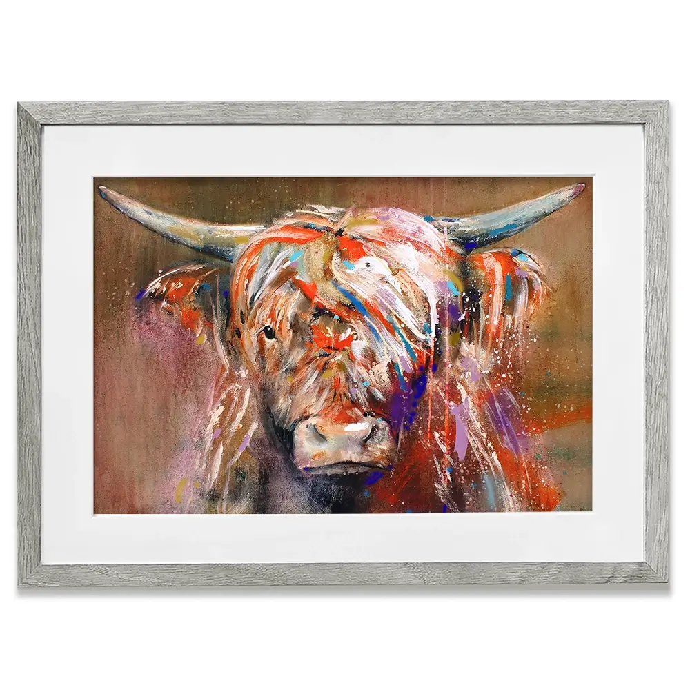 Friendly Highland Cow Framed Art Print Friendly Highland Cow Framed Art Print wall art product Studio Paint-Ing