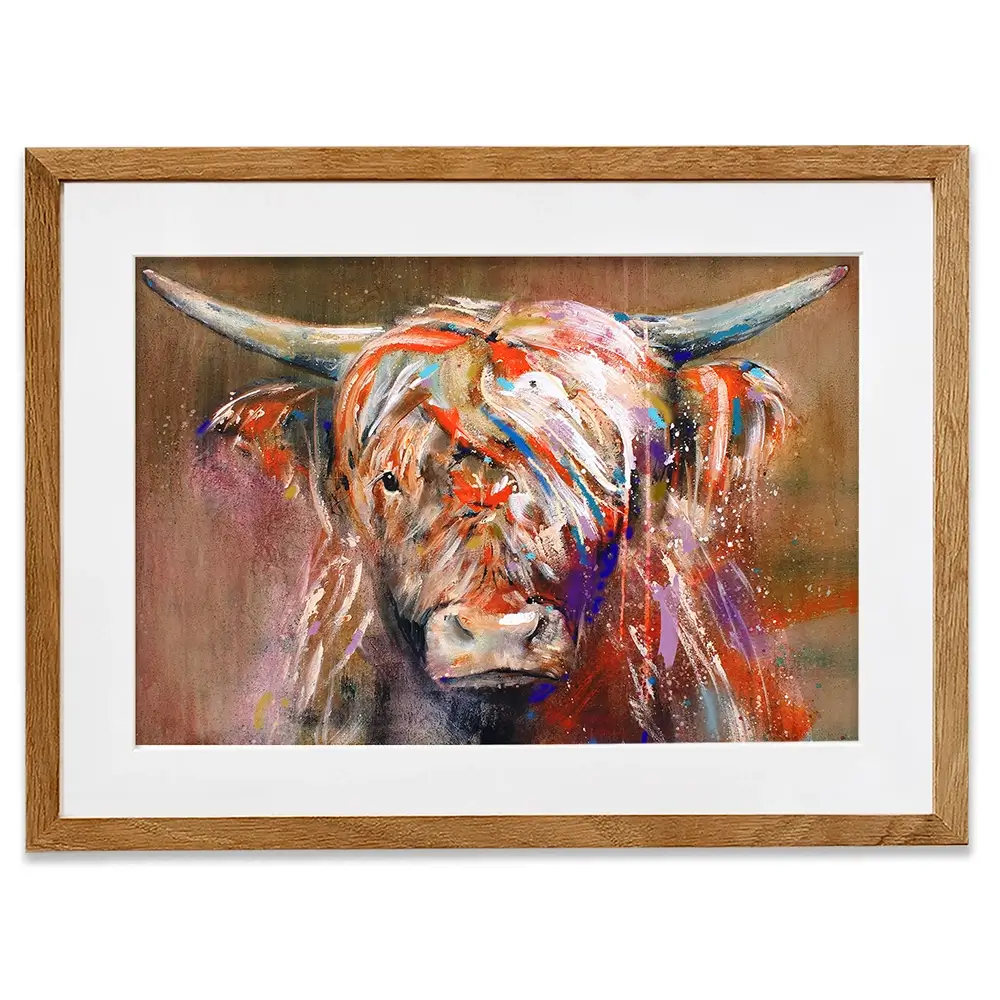 Friendly Highland Cow Framed Art Print Friendly Highland Cow Framed Art Print wall art product Studio Paint-Ing