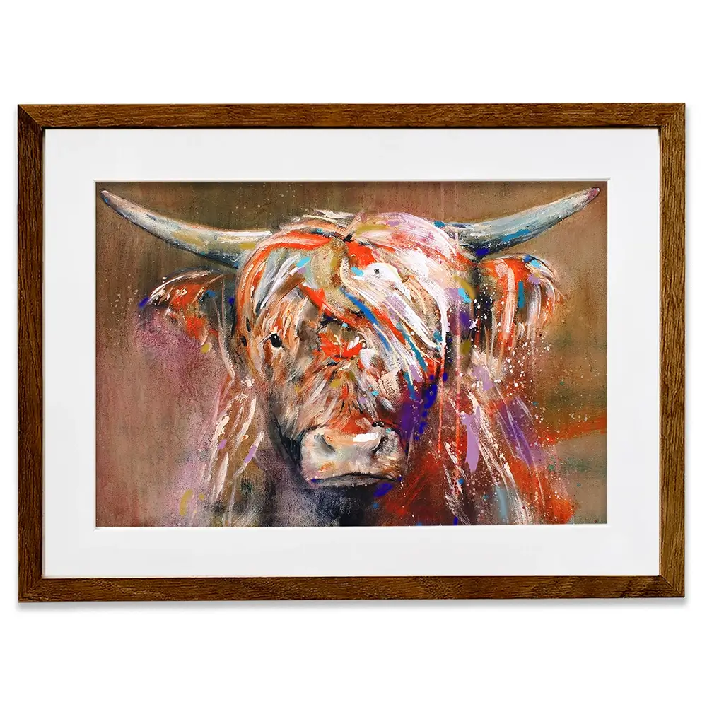 Friendly Highland Cow Framed Art Print Friendly Highland Cow Framed Art Print wall art product Studio Paint-Ing