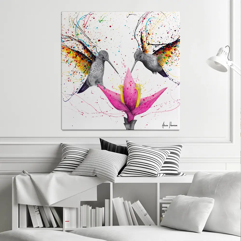 Friendship Hummingbirds Square Canvas Print Friendship Hummingbirds Square Canvas Print wall art product Ashvin Harrison