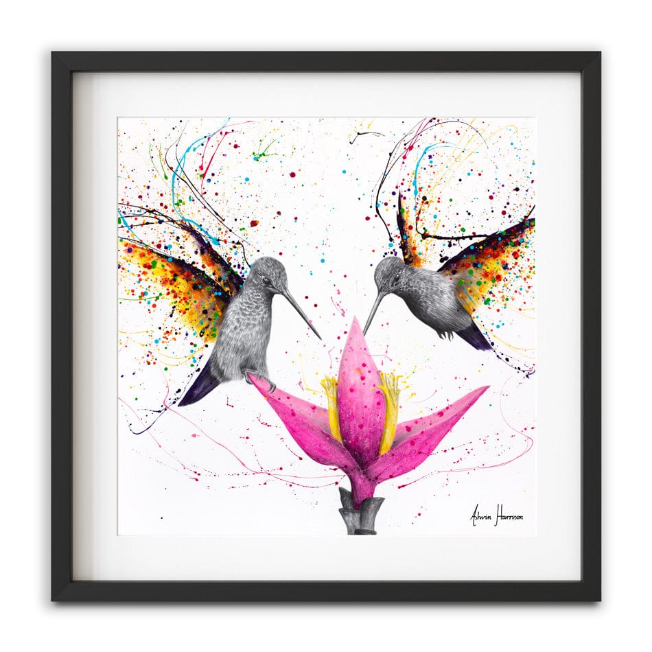 Friendship Hummingbirds Square Framed Art Print wall art product Ashvin Harrison