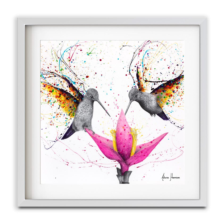 Friendship Hummingbirds Square Framed Art Print wall art product Ashvin Harrison