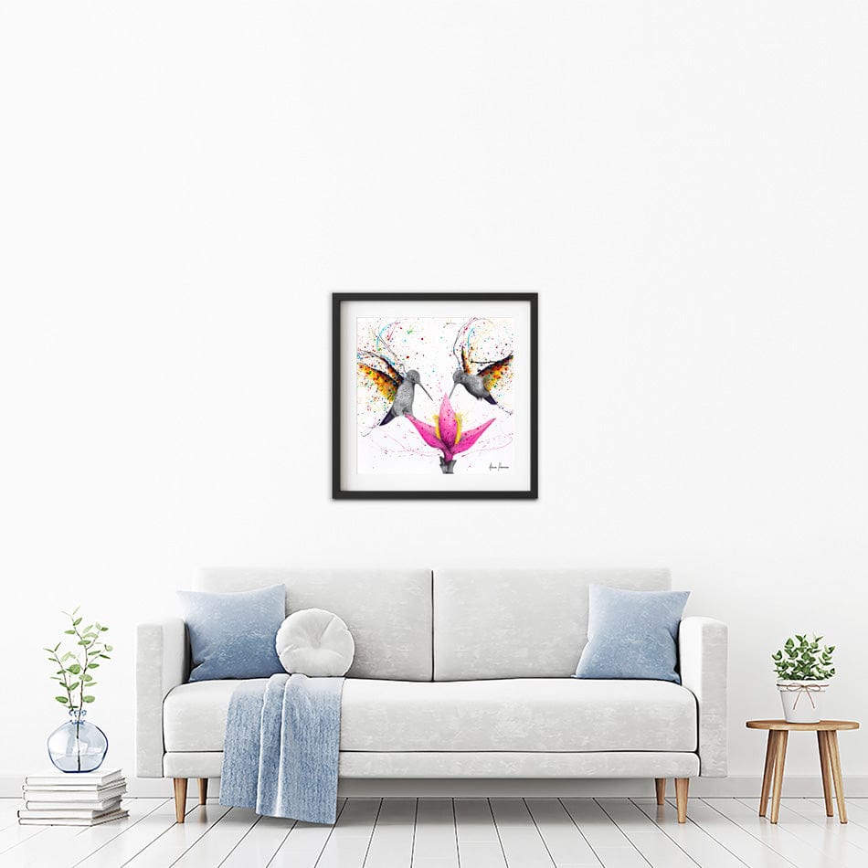 Friendship Hummingbirds Square Framed Art Print wall art product Ashvin Harrison
