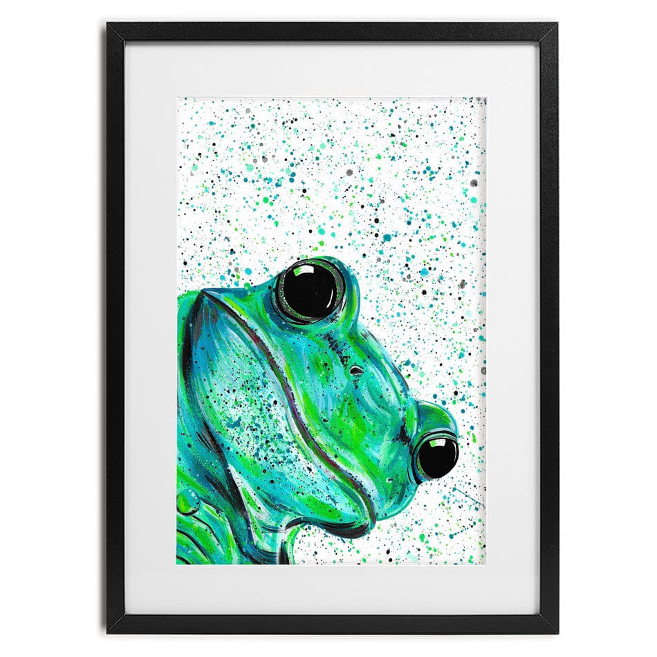 Frog Monty Framed Art Print wall art product Emma LC Art