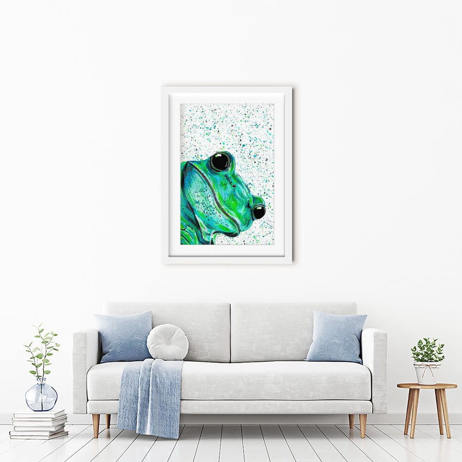 Frog Monty Framed Art Print wall art product Emma LC Art