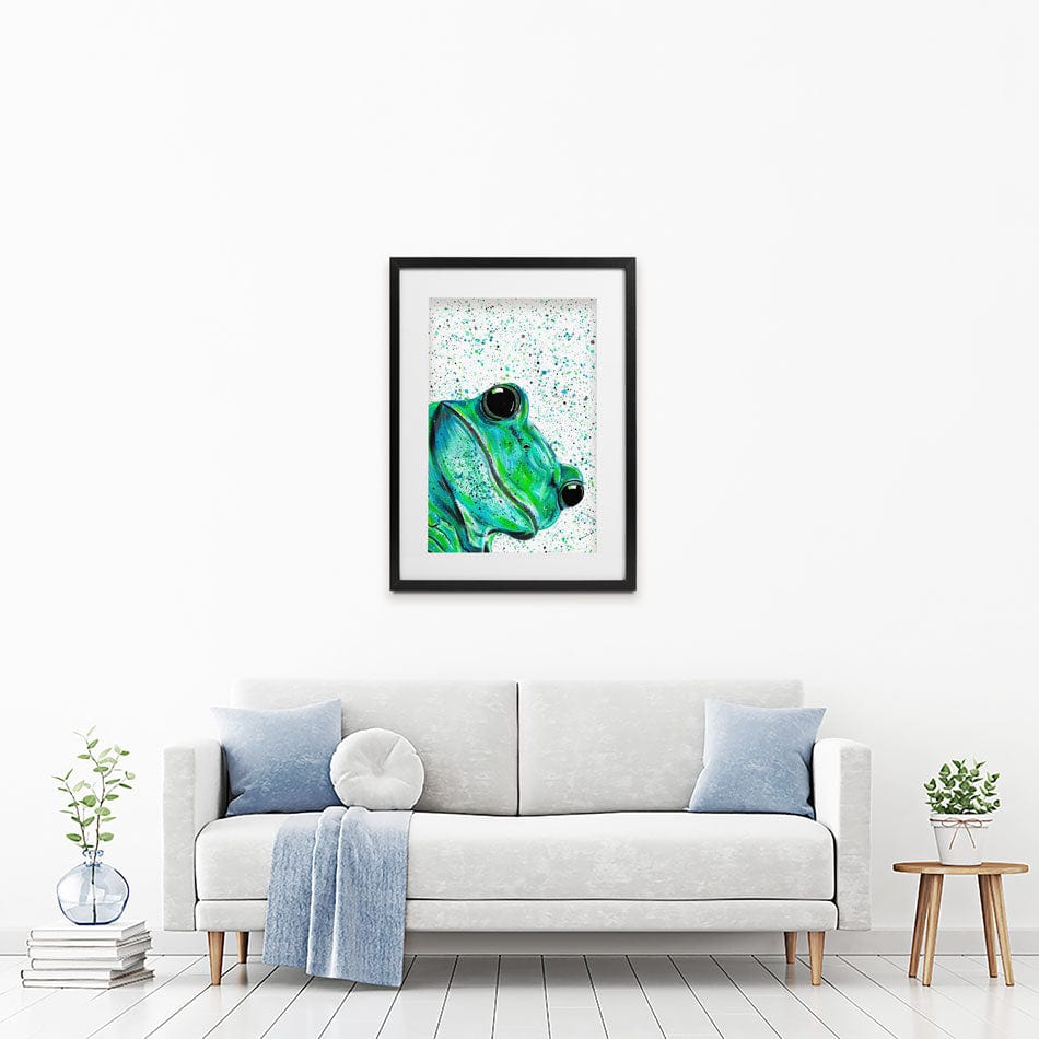 Frog Monty Framed Art Print wall art product Emma LC Art