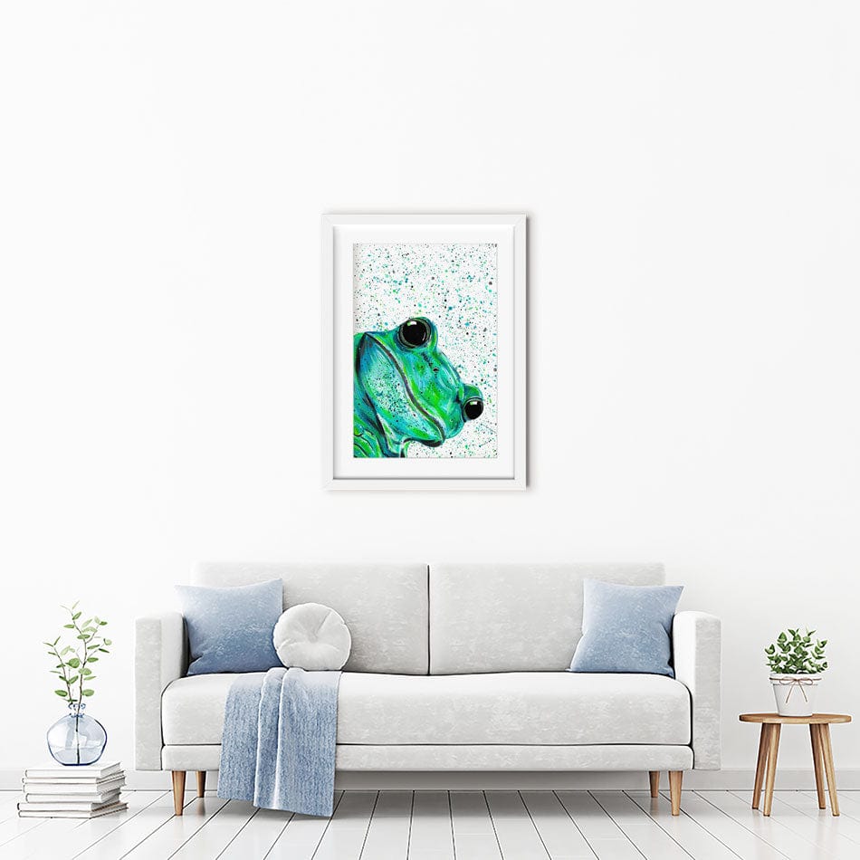 Frog Monty Framed Art Print wall art product Emma LC Art