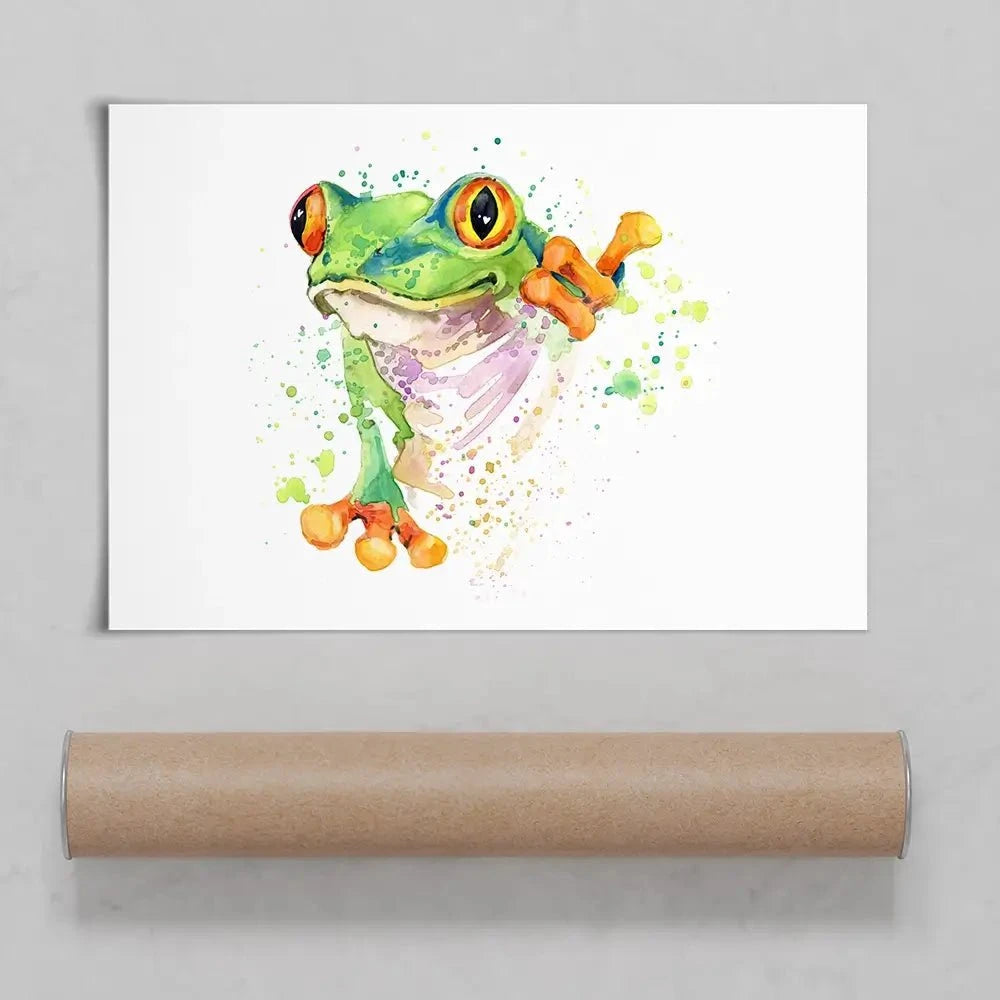 Frog Paint Splash Art Print Frog Paint Splash Art Print wall art product Faenkova Elena / Shutterstock
