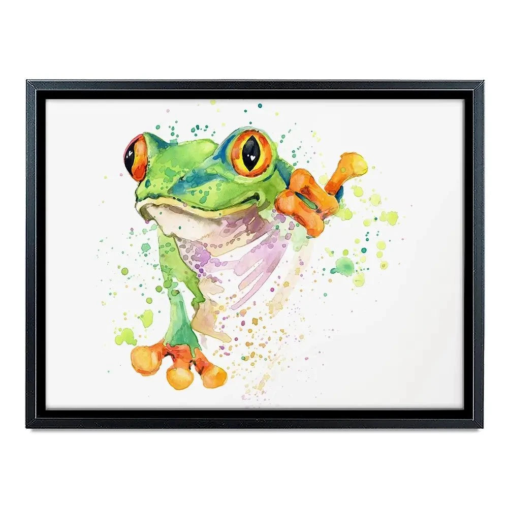 Frog Paint Splash Canvas Print Frog Paint Splash Canvas Print wall art product Faenkova Elena / Shutterstock