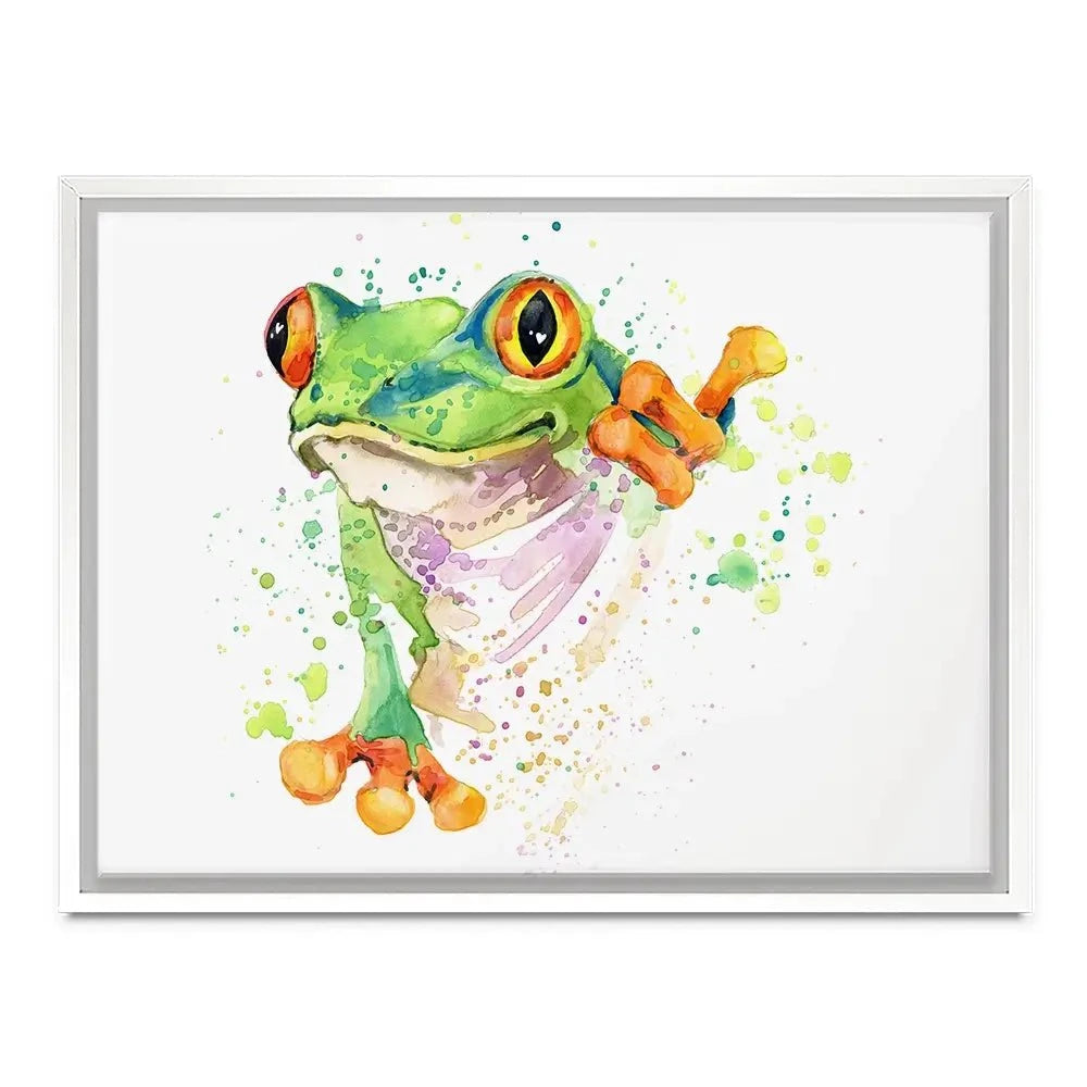 Frog Paint Splash Canvas Print Frog Paint Splash Canvas Print wall art product Faenkova Elena / Shutterstock