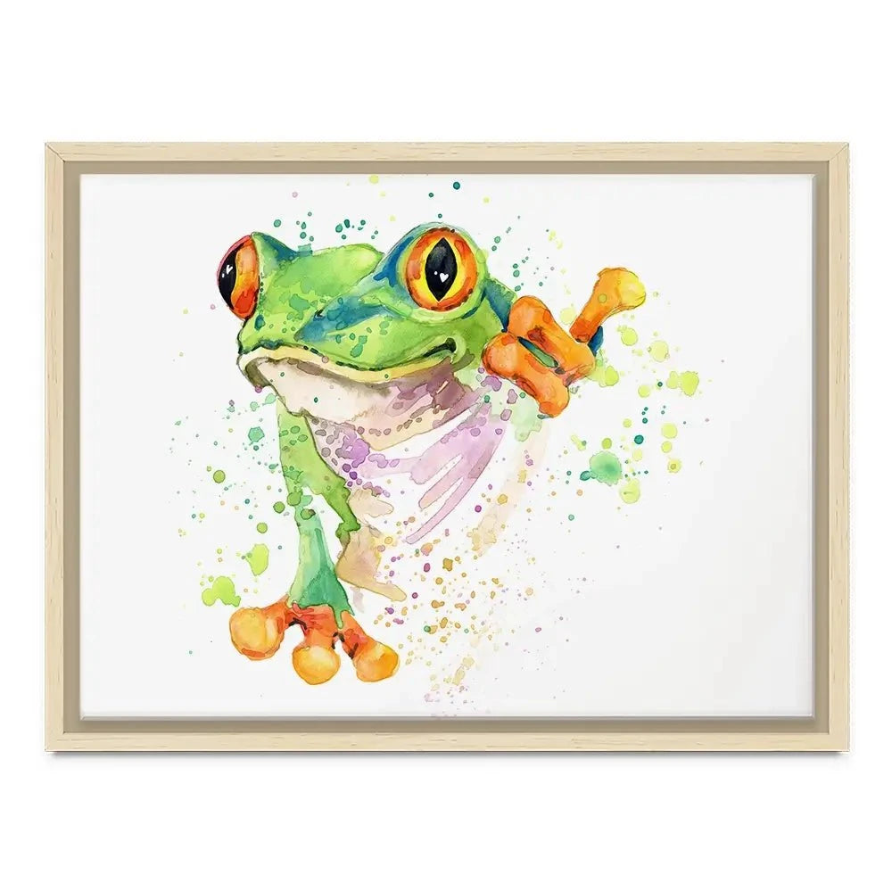 Frog Paint Splash Canvas Print Frog Paint Splash Canvas Print wall art product Faenkova Elena / Shutterstock