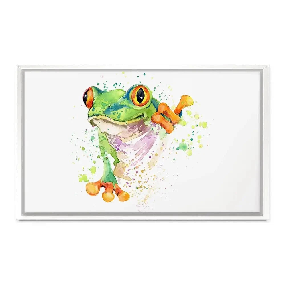 Frog Paint Splash Canvas Print Frog Paint Splash Canvas Print wall art product Faenkova Elena / Shutterstock