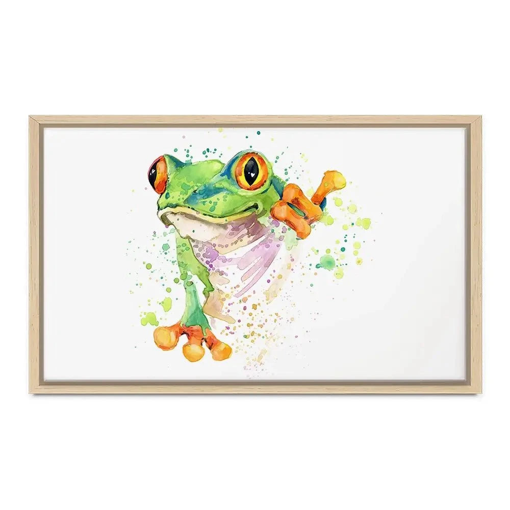 Frog Paint Splash Canvas Print Frog Paint Splash Canvas Print wall art product Faenkova Elena / Shutterstock