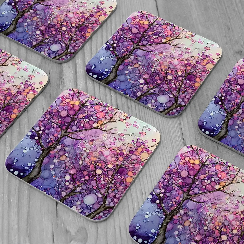 Fuchia Bloom Coaster Set Fuchia Bloom Coaster Set wall art product David Alexander Elder