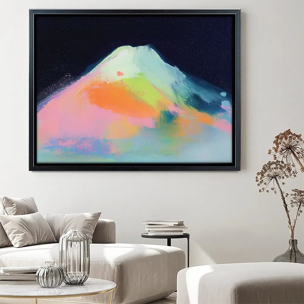 Fuji In Neon Canvas Print Fuji In Neon Canvas Print wall art product Chromatic Storm Studio