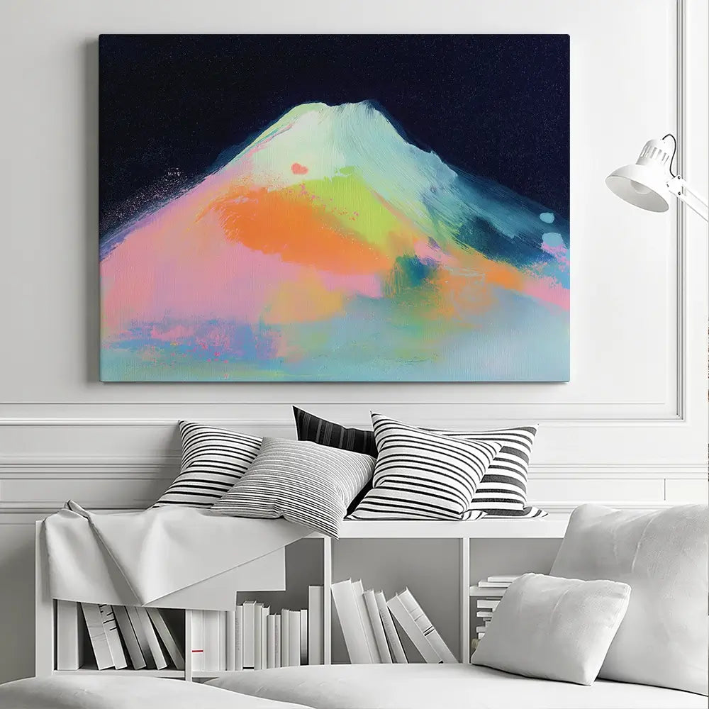 Fuji In Neon Canvas Print Fuji In Neon Canvas Print wall art product Chromatic Storm Studio