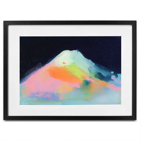Fuji In Neon Framed Art Print Fuji In Neon Framed Art Print wall art product Chromatic Storm Studio