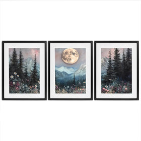 Full Moon Framed Art Print Trio Full Moon Framed Art Print Trio wall art product IAmHomeStudio