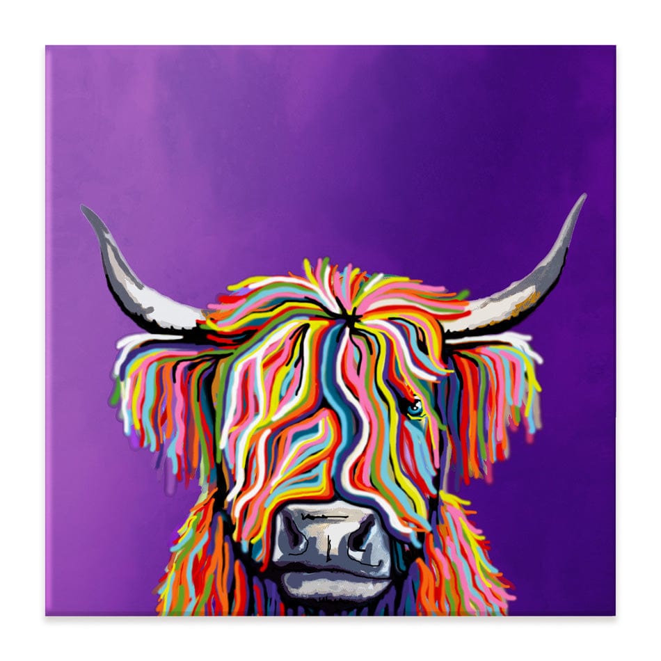 Funky Coloured Cow Canvas Print wall art product Independent