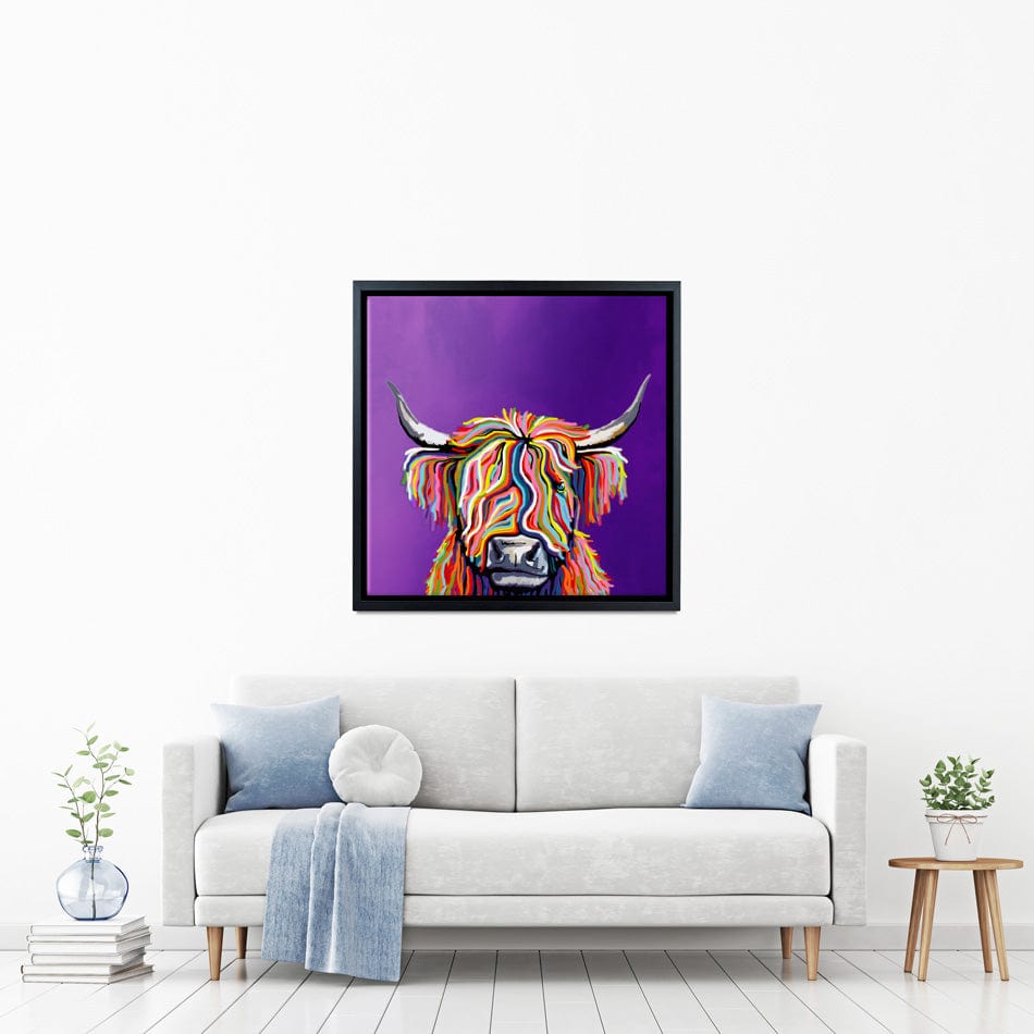 Funky Coloured Cow Canvas Print wall art product Independent