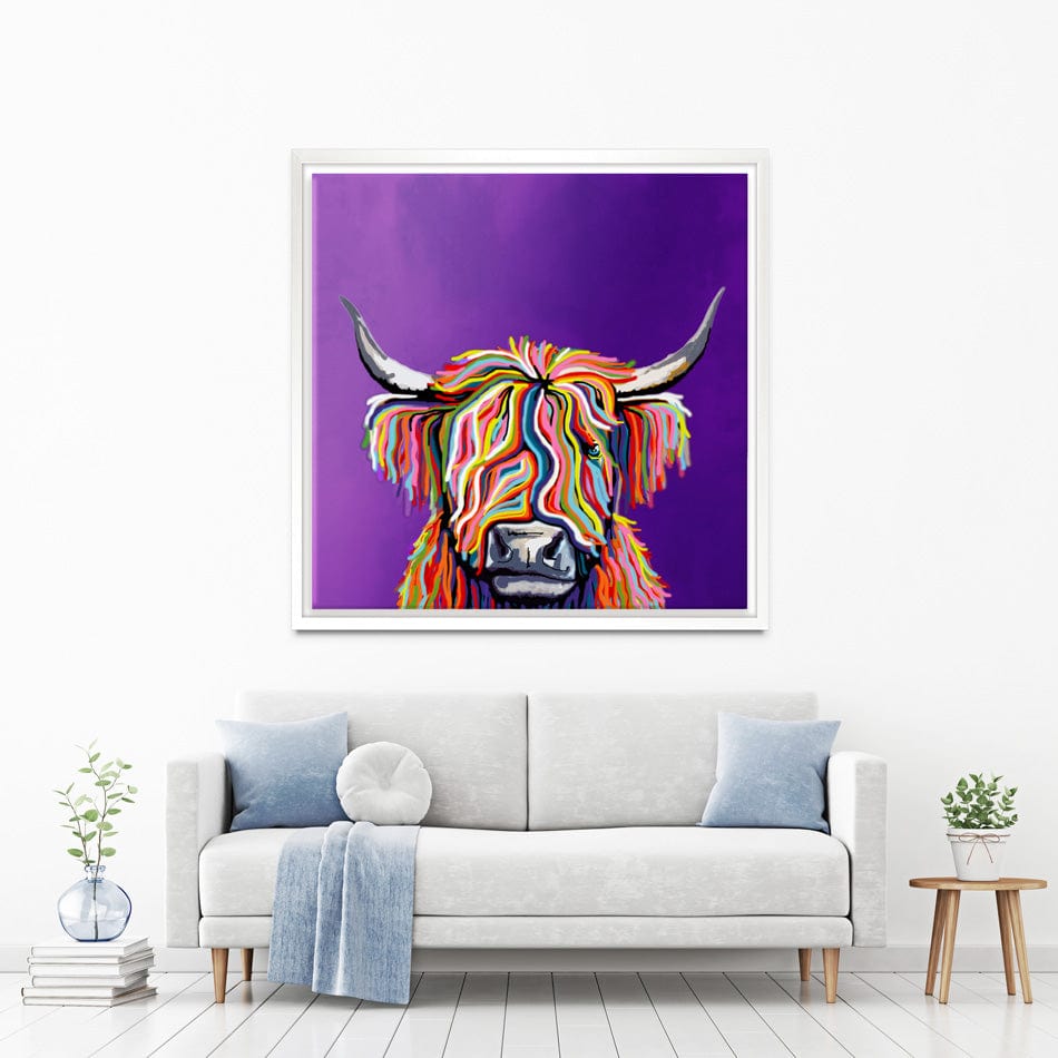 Funky Coloured Cow Canvas Print wall art product Independent