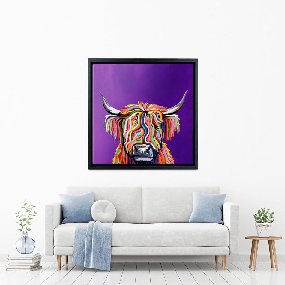 Funky Coloured Cow Canvas Print wall art product Independent