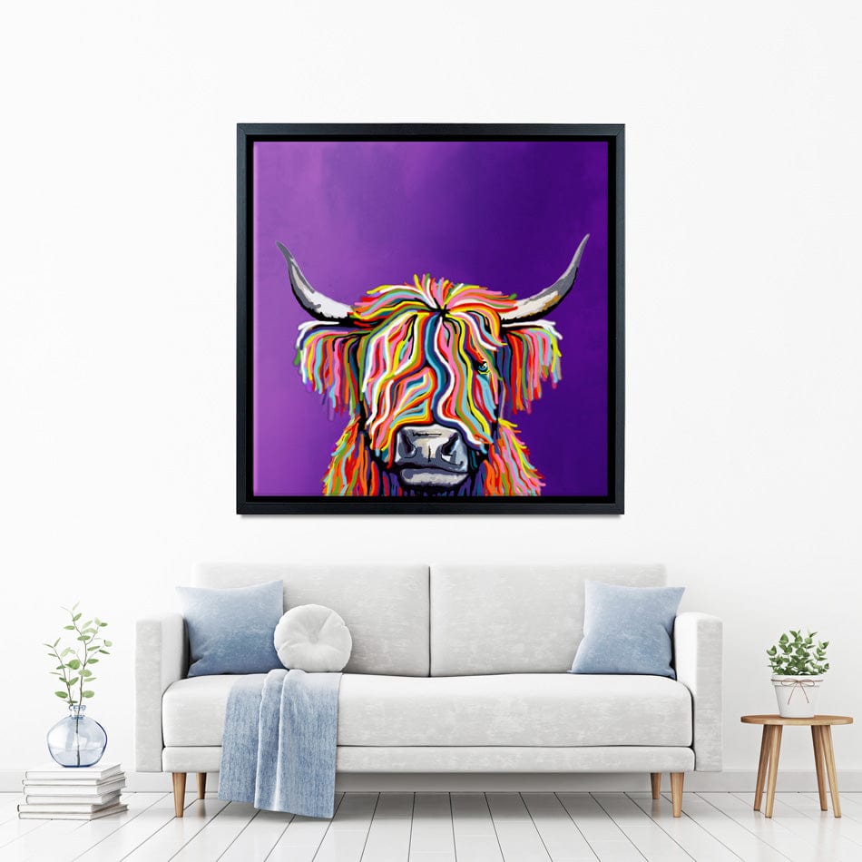 Funky Coloured Cow Canvas Print wall art product Independent