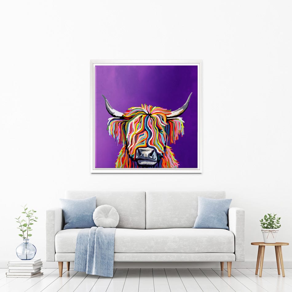 Funky Coloured Cow Canvas Print wall art product Independent