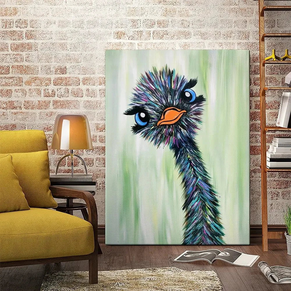Funky Ostrich Canvas Print Funky Ostrich Canvas Print wall art product Tanya Stone / Shutterstock