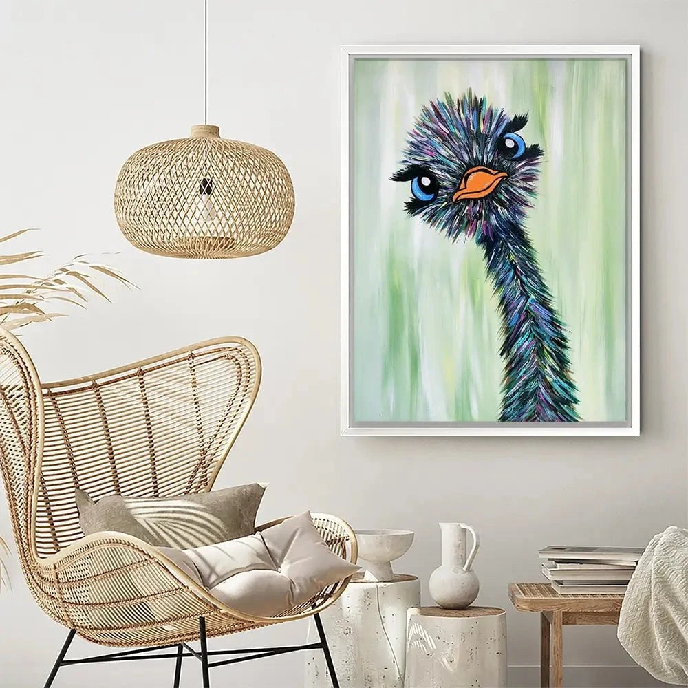 Funky Ostrich Canvas Print Funky Ostrich Canvas Print wall art product Tanya Stone / Shutterstock
