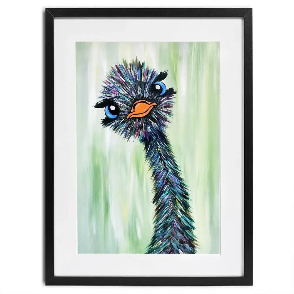 Funky Ostrich Framed Art Print Funky Ostrich Framed Art Print wall art product Tanya Stone / Shutterstock