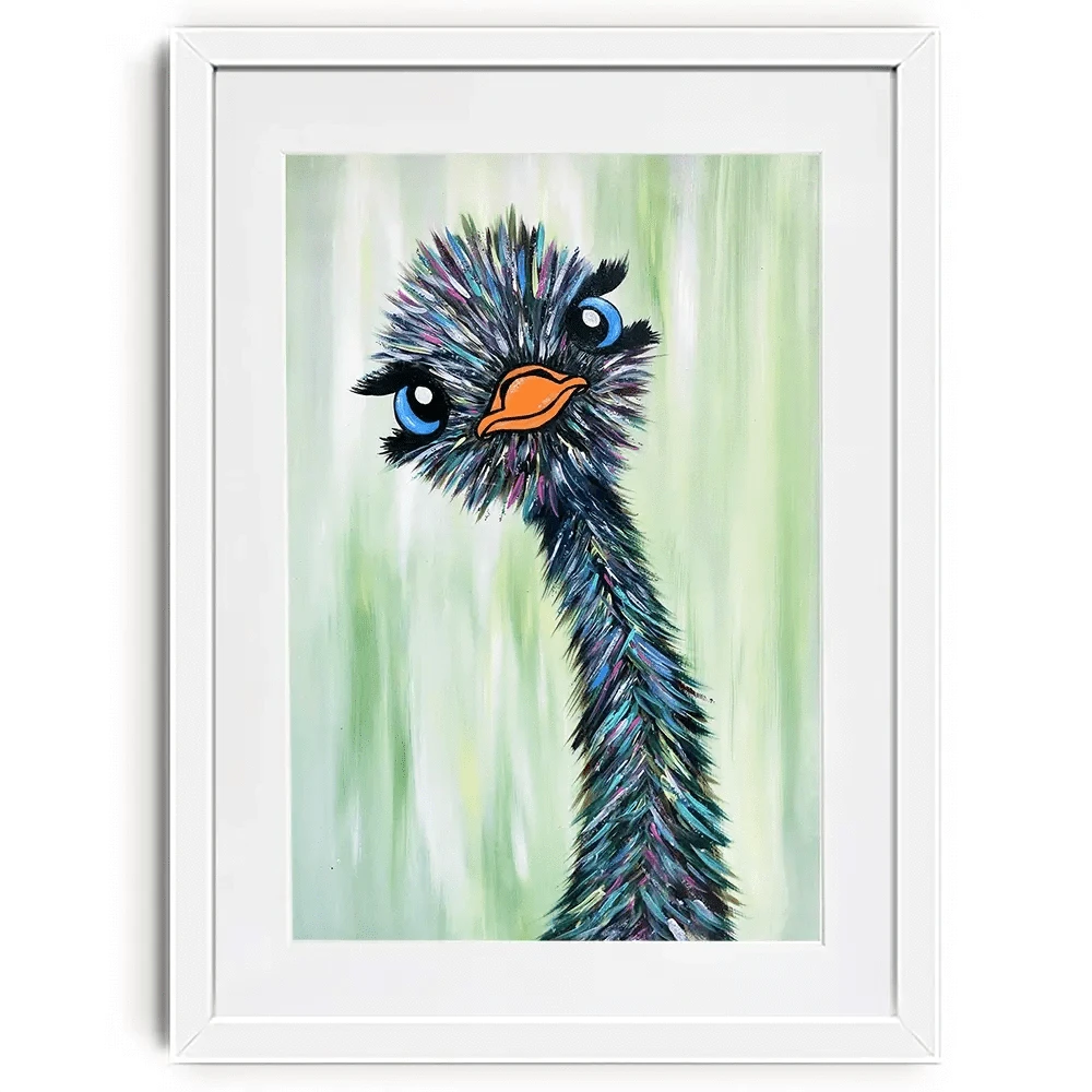 Funky Ostrich Framed Art Print Funky Ostrich Framed Art Print wall art product Tanya Stone / Shutterstock